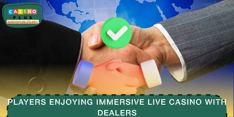 Players enjoying immersive live casino with dealers