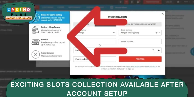 Exciting slots collection available after account setup